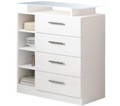 Recibidor | con luces led | 4 cajones | 80x88x35cm | consola | modelo paola 4c | blanco