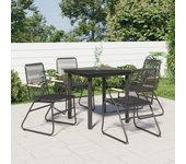 Juego de comedor de jardín 5 piezas，conjunto de comedor de exterior，conjunto de jardín ratán pvc negro cfw579877