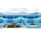 Papel pintado panorámico niños - cascada delfines