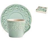 H&h nuevo juego de té 4 tazas fairylove aqua marina con plato cc 20