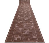 Alfombra de pasillo con refuerzo de goma tribe marrón 67cm 67x1050 cm