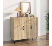 Aparador | aparador de comedor | armario de cocina de madera de ingeniería roble sonoma 90x34x80 cm cfw14892