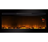 Chemin'arte chimenea eléctrica empotrable elysée 90cm, efecto llamas led realista, calefacción 2000w, termostato, mando a distancia