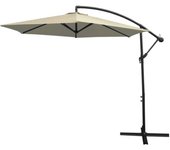 Sombrilla voladiza 3m 300cm con base cuadrada mecanismo manivela cubierta lmpermeable gratis parasol colgante terraza