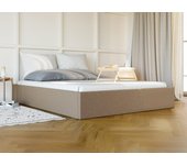 Canapé abatible de tela - 160 x 200 cm - topo - pontos de ysmée