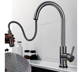 Grifo de cocina extraíble con rociador, grifo para fregadero de cocina extraíble giratorio 360°, 2 funciones, mezclador de cocina (sin manguera)