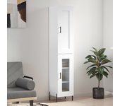Aparador alto | aparador de comedor | armario de cocina madera contrachapada blanco 34,5x34x180 cm cfw38697