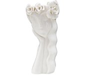 Jarrón decorativo cara 28, porcelana, blanco, epikasa