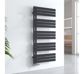 Emke panel plano secador de toallas de agua caliente, secador de toallas conexión lateral para, negro 1320x600mm 798watts