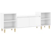 Mueble para tv madera contrachapada blanco brillo 160x35x55 cm