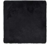 Alfombra peluda de pelo largo navarra negra 240x240cm poliéster