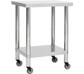 Maison exclusive - mesa de trabajo para cocina con ruedas acero inox 80x45x85 cm