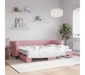 Vidaxl sofá cama nido terciopelo rosa 80x200 cm