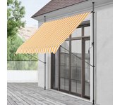 Toldo articulado stem barras telescópicas 350 x 120 x 220-309 cm amarillo y blanco [pro.tec]