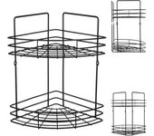 Kadax estante de baño estante de ducha colgante negro 2 estantes de metal loft