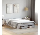 Estructura de cama con cajones sin colchón sonoma gris 135x190 cm