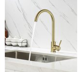 Mezclador de cocinadoré cepillado,grifo de fregadero flexible rotativo de 360°, mezclador cocina acero inoxidable con aireador desmontable