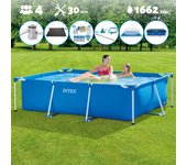 Paquete de piscina - intex - rectángulo - 220x150x60 cm + accesorios cb97