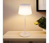 Nettlife lámpara de mesa inalámbrica, lámpara de noche, batería - lámpara de mesa led táctil regulable con usb recargable, batería blanca de 3600 mha