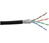 Cable de red inline sf/utp cat.5e awg26 cca pvc negro 100m