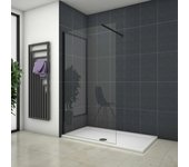 Aica walkin mampara panel de ducha una hoja perfil negro mate vidrio antical de 8mm con una barra1 de 90cm tamaño (68-70)x200cm