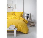 Housse de couette unie jaune safran, 220x240cm, 2 personnes, 100% coton 57 fils, oeko-tex