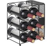Estantería para vinos drangedal caja para corchos metal 34 x 29 x 18 cm negro [en.casa]