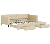 Sofá cama | cama para adultos nido con cajones tela color crema 90x200 cm cfw736605