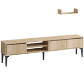 Mueble tv con estante titan-dec0026 zafiro roble negro