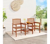 Sofá 2 plazas patio mesa centro madera juego muebles orificio sombrilla jardín piscina balcón terraza csw734777