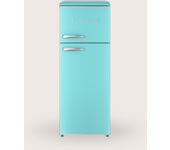 Evvo frigorífico 2 puertas f45 retro azul pastel, refrigerador 170 litros, congelador 45 litros