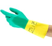 Ansell alphatec 87-900 guanti chimici da lavoro, resistenza alle sostanze chimiche, robusto e di lunga durata, floccatura di cotone, guanto donna e uo