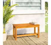 Banco de jardín 80x35x45 cm madera maciza de acacia