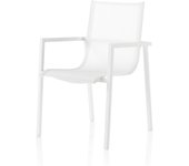 Lote de 4 sillones de aluminio de lona plastificada gris tórtola