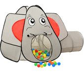 Tienda de jardín | tienda de juegos diseño de elefante 250 bolas gris 174x86x101cm cfw310778