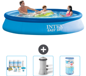 Paquete de piscina - intex - alrededor - 366x366x76 cm + accesorios a585