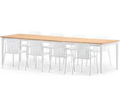 Set de comedor jardin extensible 8 plazas blanco - ottawa & cora
