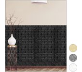 Relaxdays paneles pared autoadhesivos, pack 5 unidades, imitación ladrillo 3d, espuma de polietileno, 78x70cm, negro