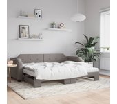 Vidaxl sofá cama nido con colchón tela gris taupe 90x200 cm