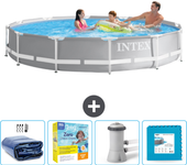 Paquete de piscina - intex - alrededor - 366x366x76 cm + accesorios cb9