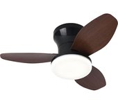 Ventilador dc tauro negro/haya, 3 aspas, 48w led 3000|4000|6000k