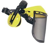 Visera con pantalla de malla y auriculares pantalla de malla