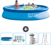 Paquete de piscina - intex - alrededor - 396x396x84 cm + accesorios cb6