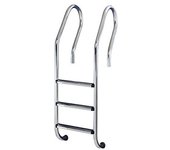 Escalera piscina muro estrecho mixto acero inox 316l. 5 peldaños