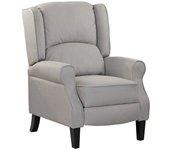 Sillón interior reclinable de tela gris tórtola con reposabrazos 76x73x47 cm