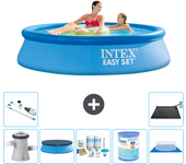Paquete de piscina - intex - alrededor - 244x244x61 cm + accesorios a808