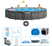 Paquete de piscina - intex - alrededor - 549x549x122 cm + accesorios a2677