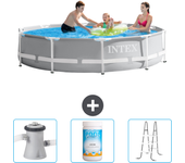 Paquete de piscina - intex - alrededor - 305x305x76 cm + accesorios cb84