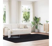 Alfombra de pelo largo negra navarra 240x340 cm poliéster