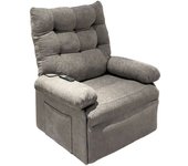Sillón relax levantapersonas eléctrico major tapizado en tela gris tabac, 102cm(alto) 82